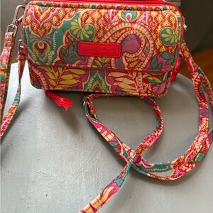 Vera Bradley Pink and Blue Patterned Crossbody Bag
